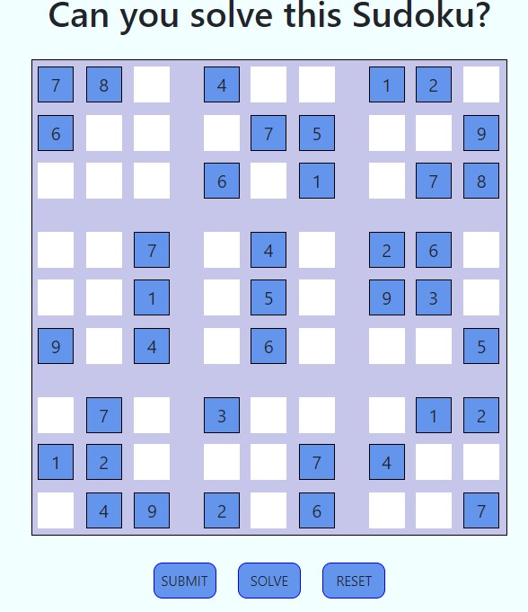 online sudoku game